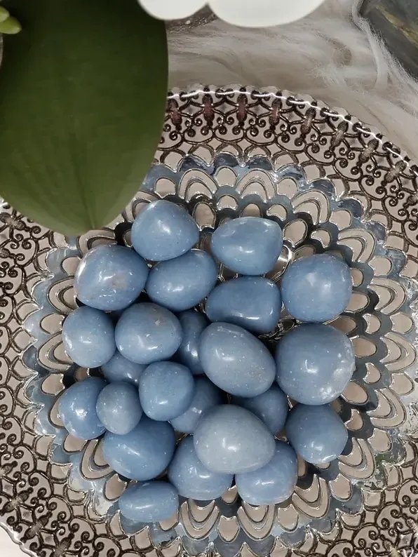 Angelite Tumbled Stone — High Vibration | Peace | Intuition | Guardian Angel Connection product image (1)