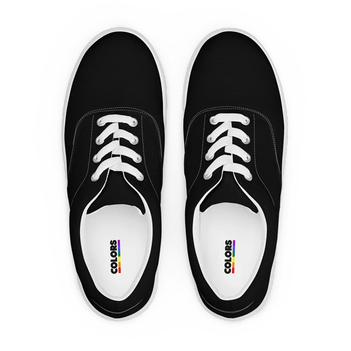 Women's Black Lace-Up Canvas Shoes product image (2)