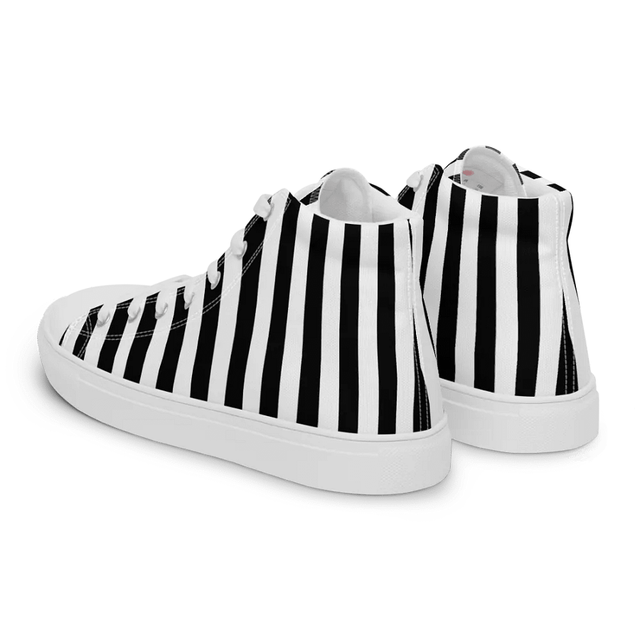 Women's Black And White Striped High Tops product image (5)