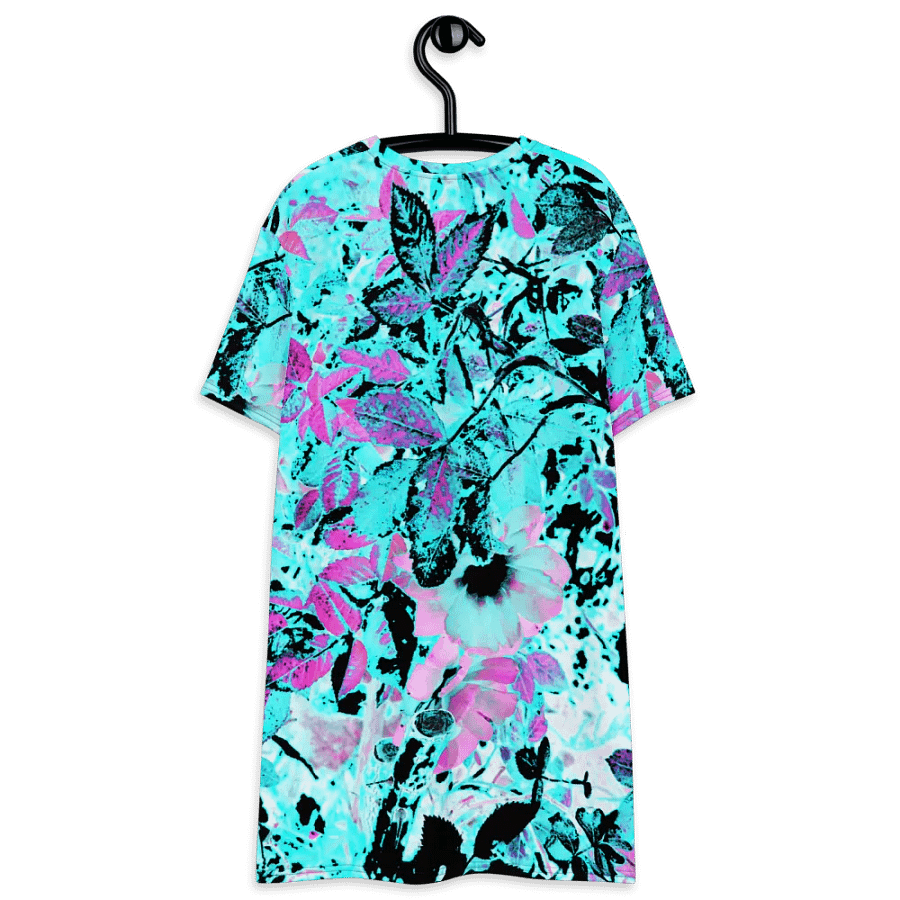 Cyan and Pink Scottish Highlands Garden Women's T Shirt Dress product image (8)