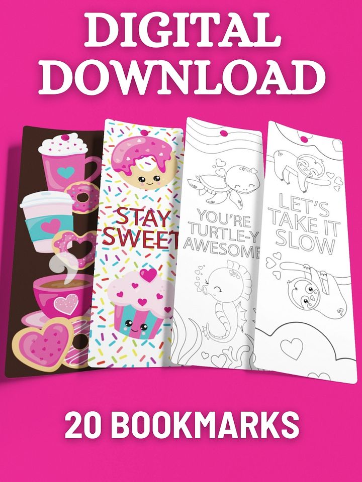 Printable Valentine’s Day Coloring Bookmarks - 2