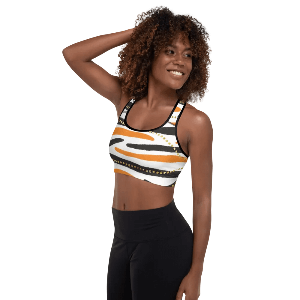 Wild Orange Padded Sports Bra product image (4)