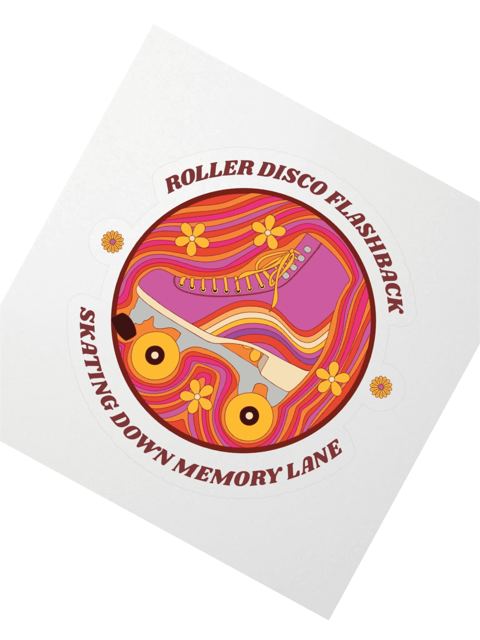 Retro Roller Skate Dream Kiss Cut Sticker product image (2)