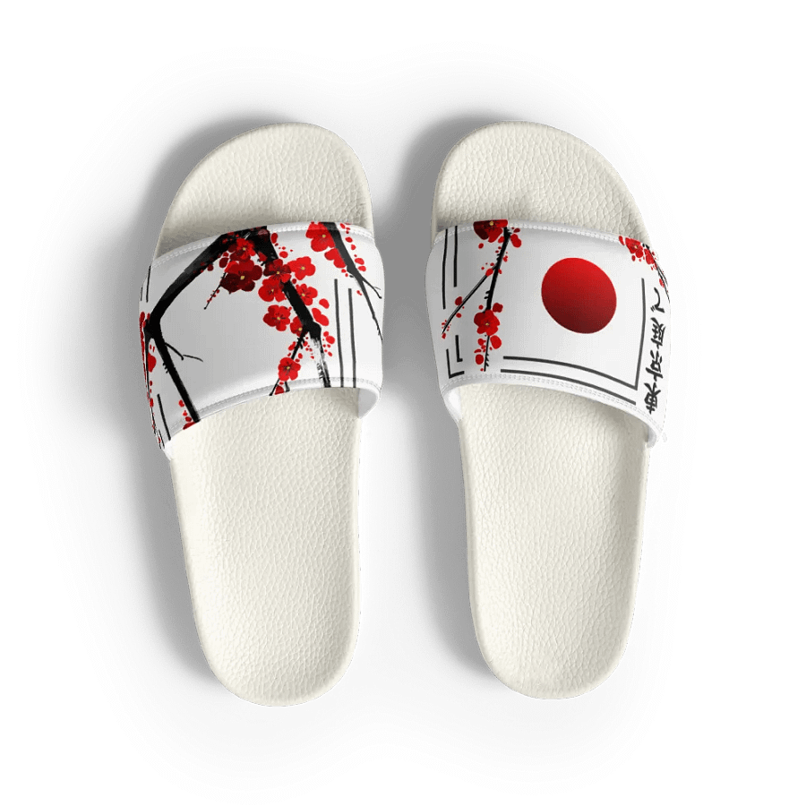 Blossom Burst Sakura - Women's Slides White or Black product image (7)