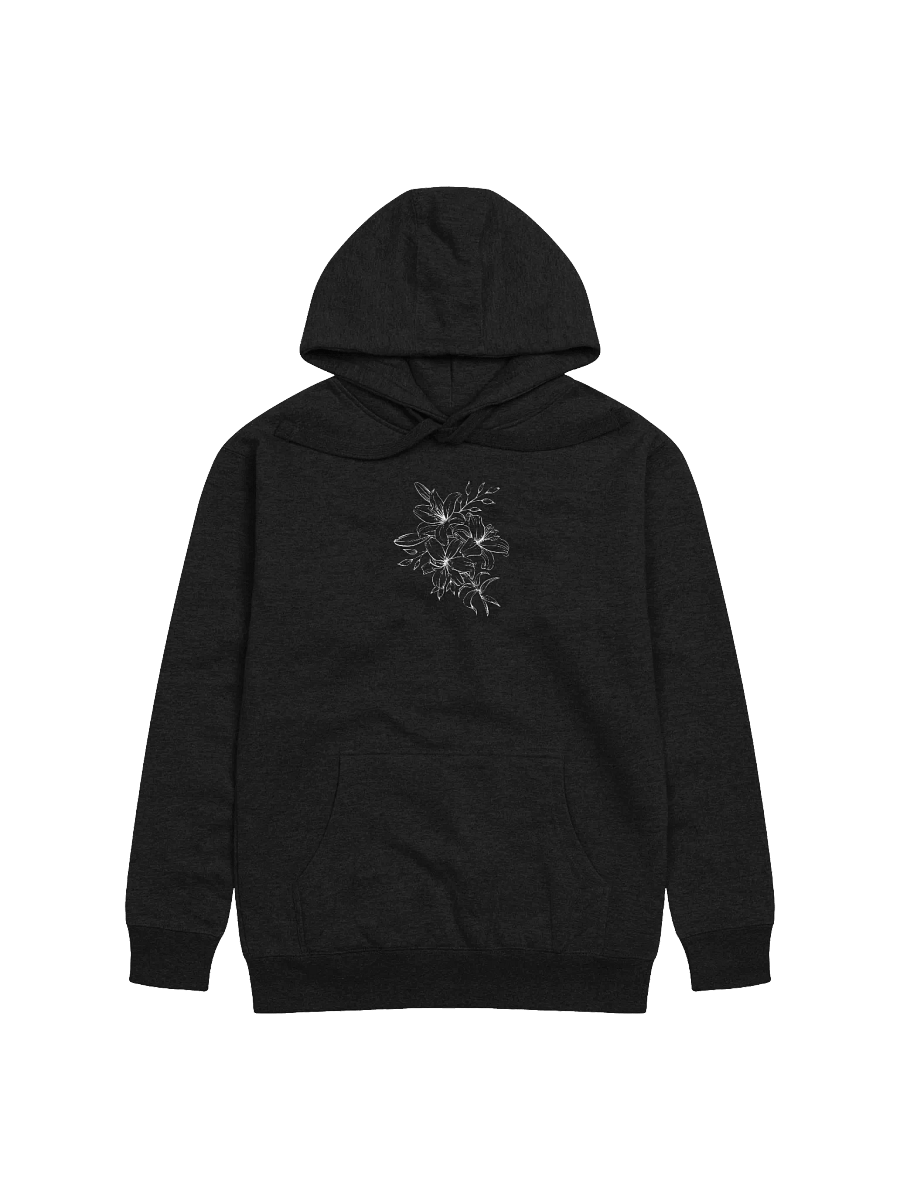 Black And White Stylized Flower Embroidered Unisex Hoodie product image (4)