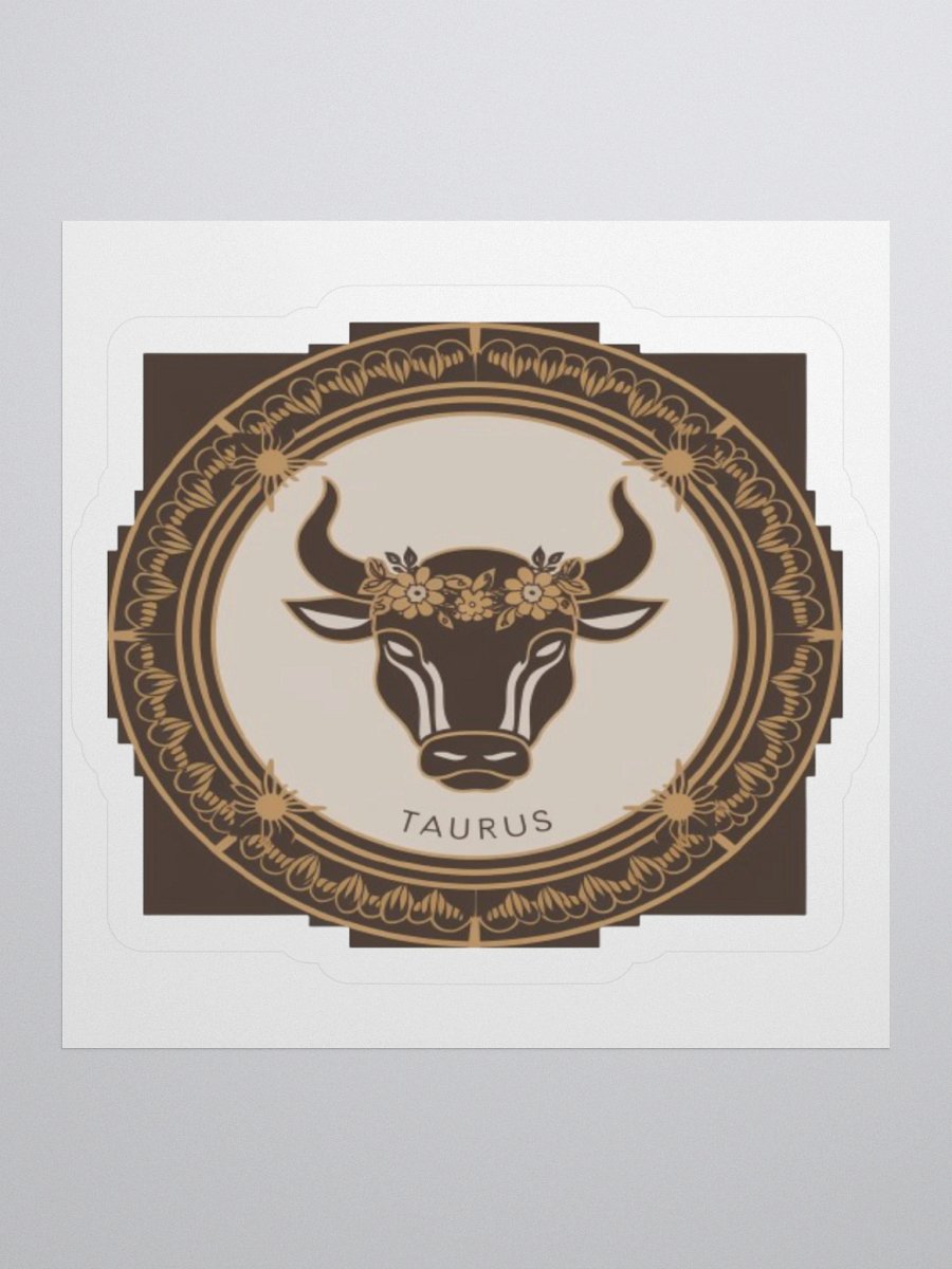 Taurus Zodiac Sticker - Bull with Floral Crown - Durable Vinyl product image (2)