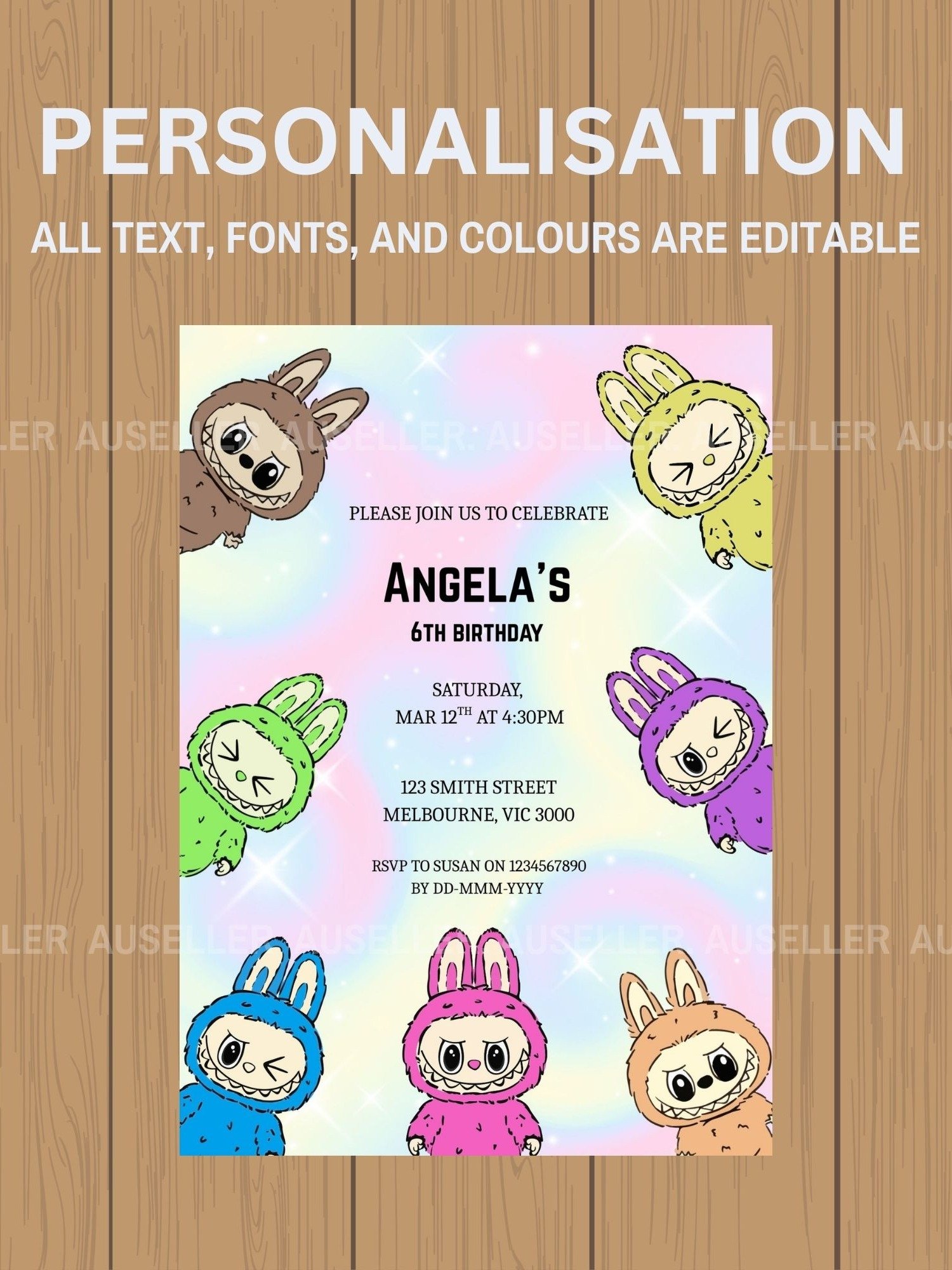 Labubu Birthday Invitation product image (5)