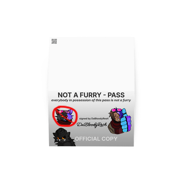 The Official "Not-A-Furry" Pass product image (2)