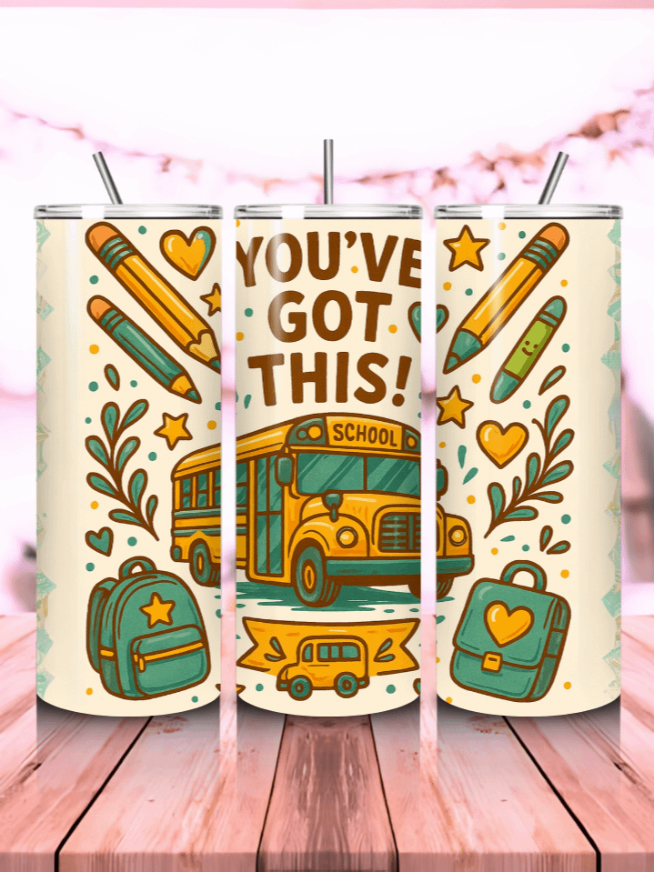 First Day of School Tumbler Wrap PNG – 20oz Skinny Sublimation Design with Cute Classroom Icons & Welcome Back Message – 300 DPI Instant Digital Download product image (1)