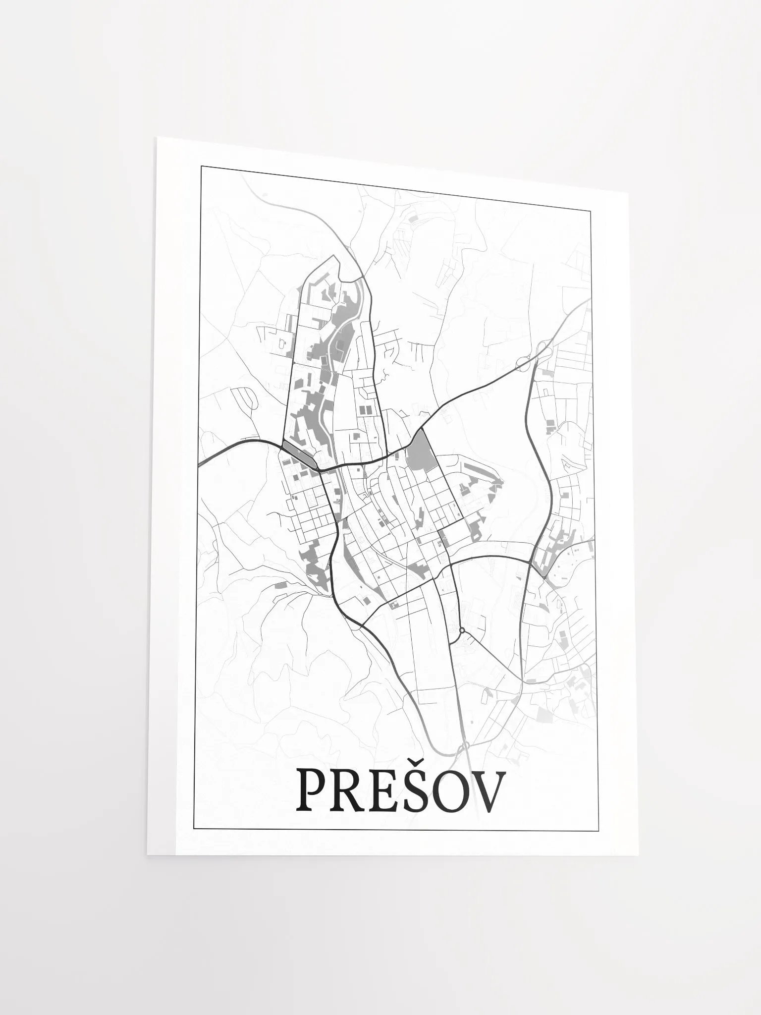 Prešov, Slovakia, city map print product image (13)