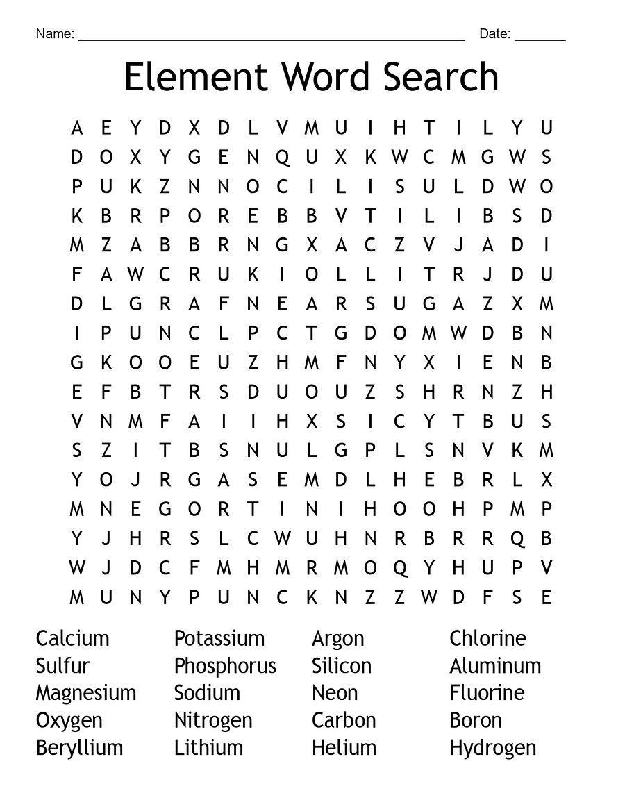 Element Word Search Chemistry Puzzle product image (3)