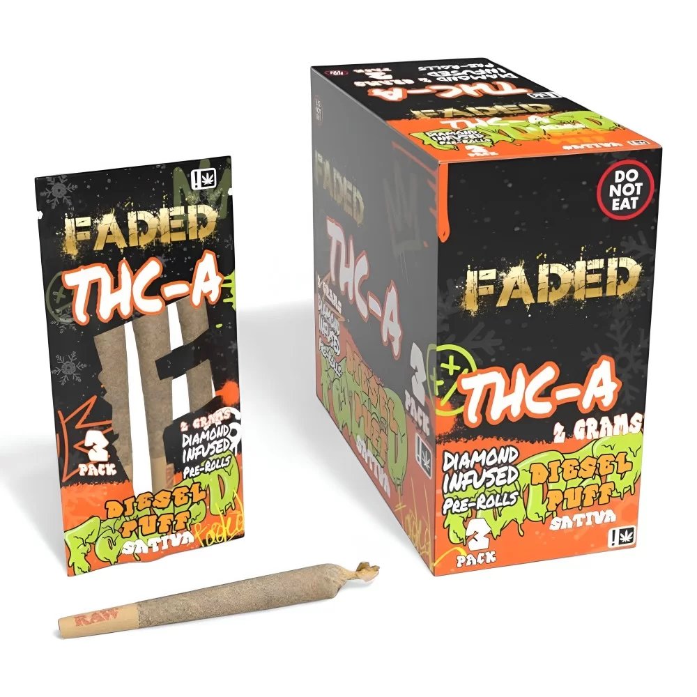 Faded THC-A Diamond Infused 2GM/ 3pk Pre-rolls - 10ct Display product image (2)