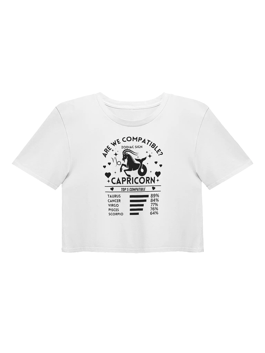 Capricorn Zodiac Sign Romantic Compatibility - Light Colors - AS Colour Women's Premium Crop Top product image (3)