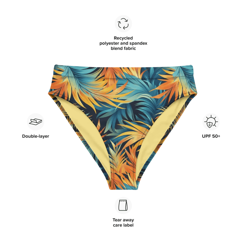Tropical Flow Recycled High Waisted Bikini Bottom product image (2)