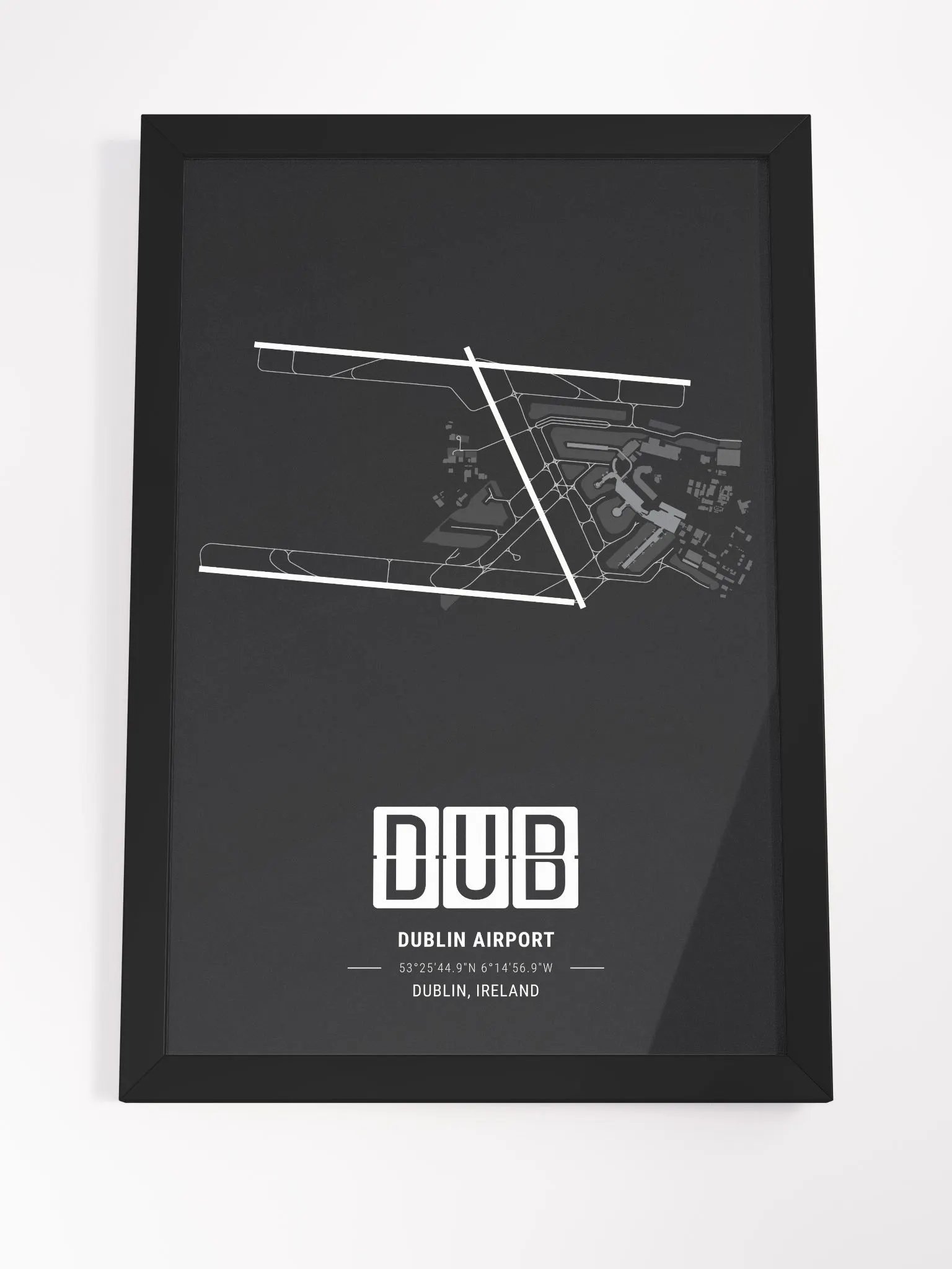 Framed Airport DUB Premium Map On Matt Paper product image (4)