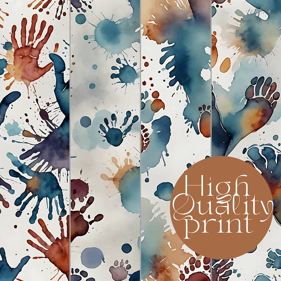 Watercolor Foot and Hand Paint Splatter Paper Pack Bundle product image (4)