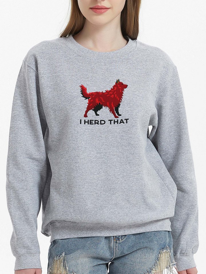 I Herd That Sweatshirt (Embroidered) of a Hungarian Mudi(Brown) product image (2)