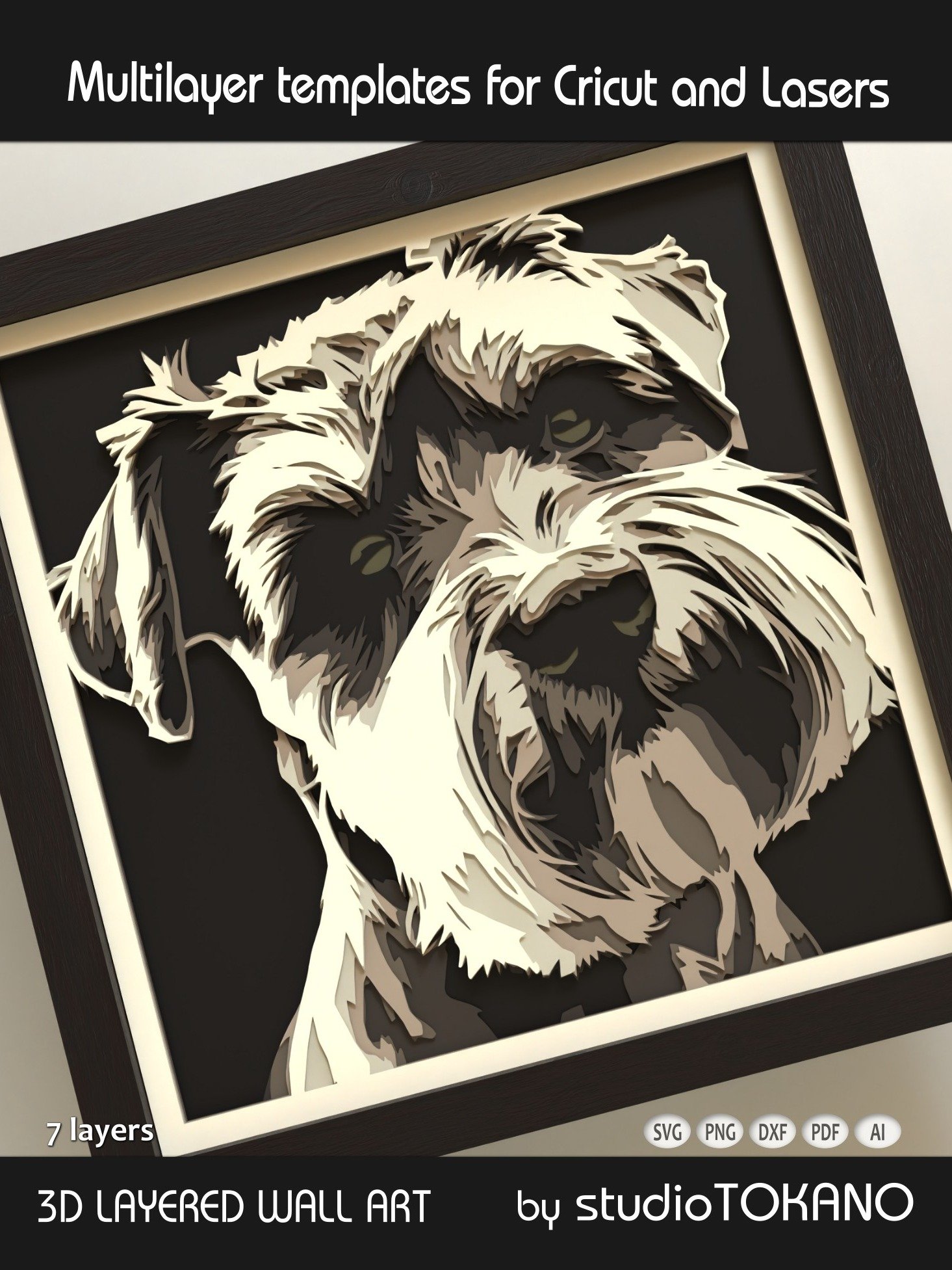 Schnauzer Dog 3D Cricut SVG product image (4)