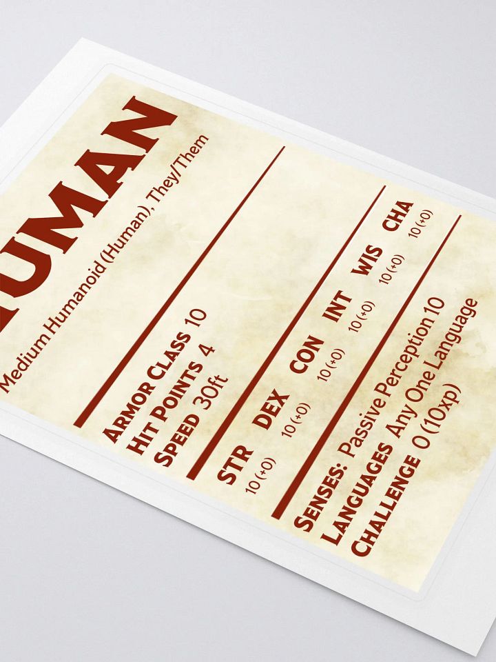 Human Statblock - They/Them product image (2)