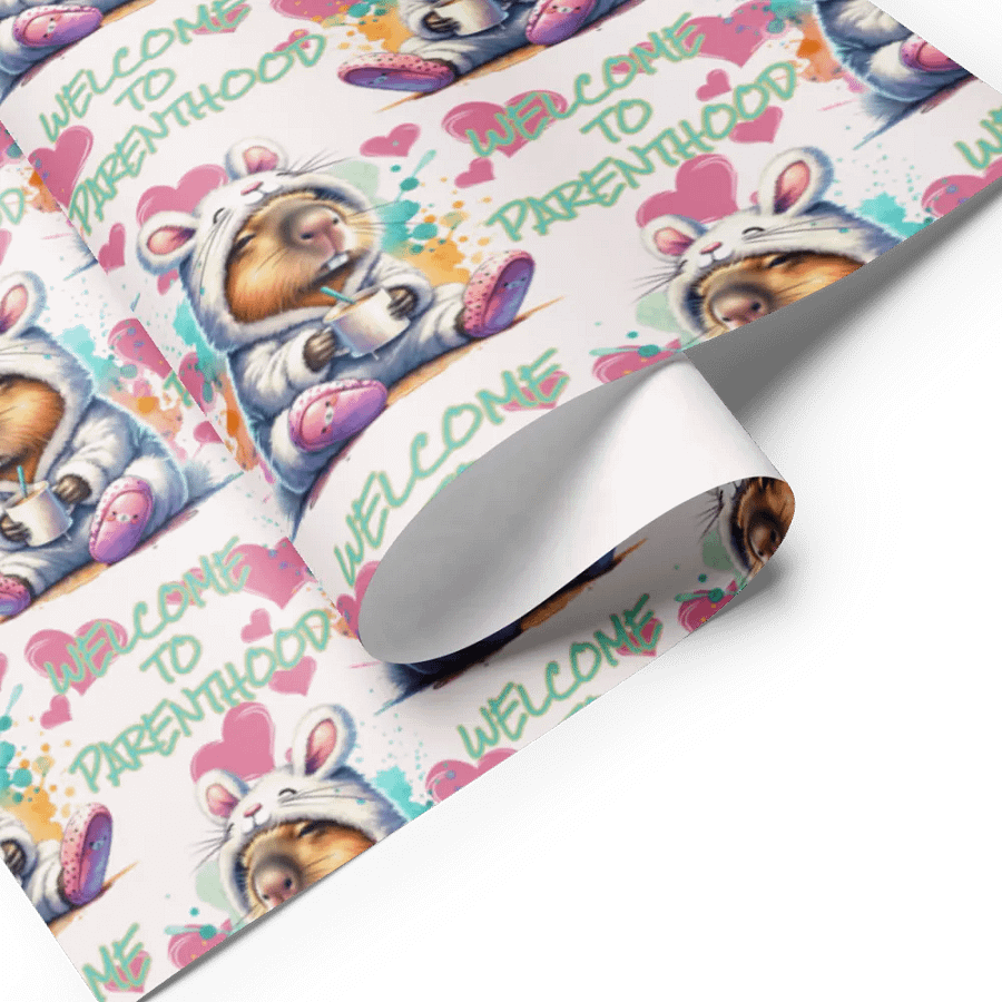 Welcome To Parenthood Funny New Parents Gift Wrapping Paper 3 Sheet Set #1 product image (4)