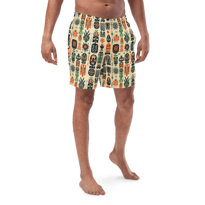 Vintage Caribbean Style Tropical Swimming Trunks product image (2)