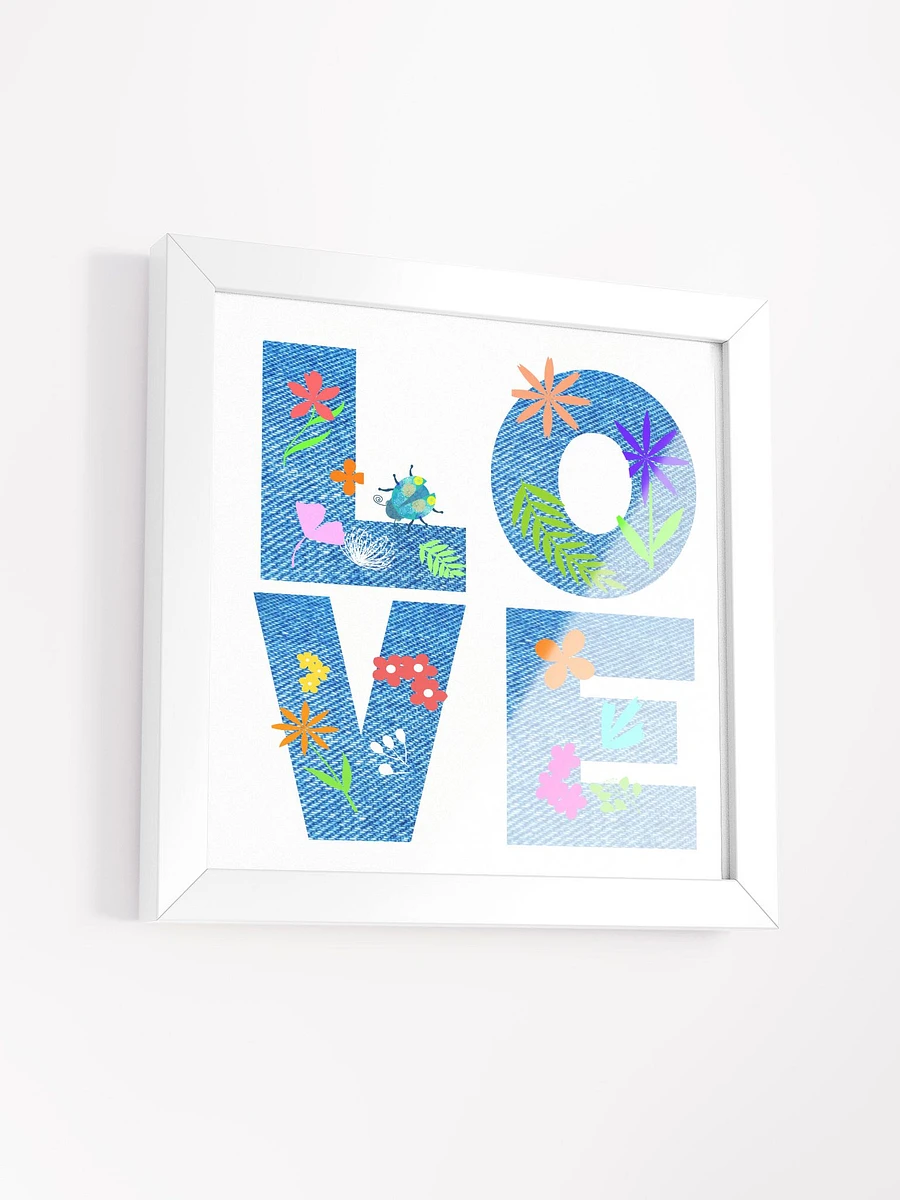 LOVE Typography Flower Filled on Denim Background Framed Picture product image (3)