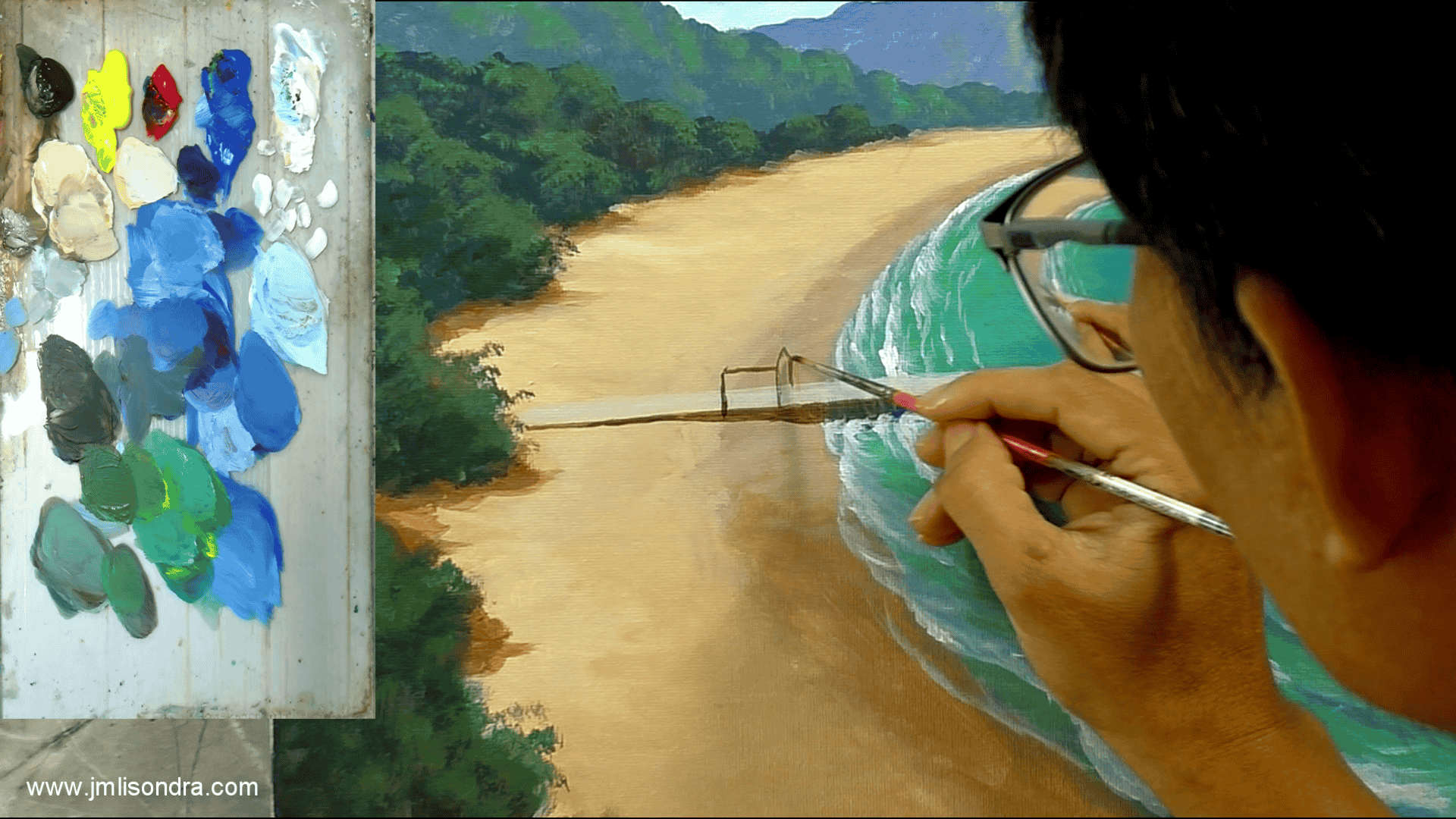 DOWNLOADABLE Acrylic Painting Tutorial - Aerial View of Beach product image (7)