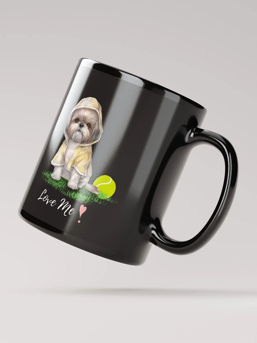 Rainy Day Pup Black Glossy Mug product image (3)