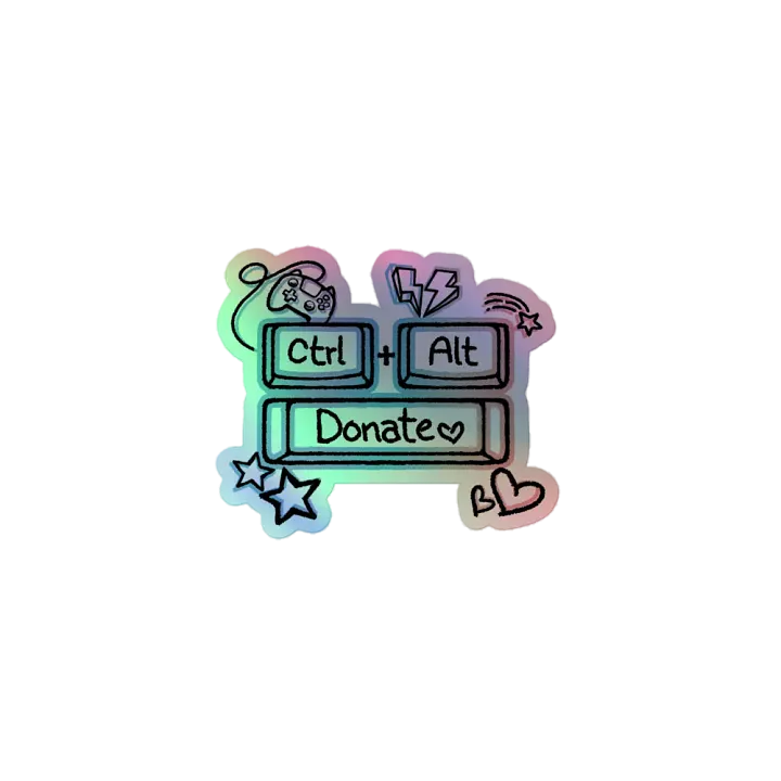 Ctrl + Alt + Donate Team Holographic Vinyl Sticker product image (1)