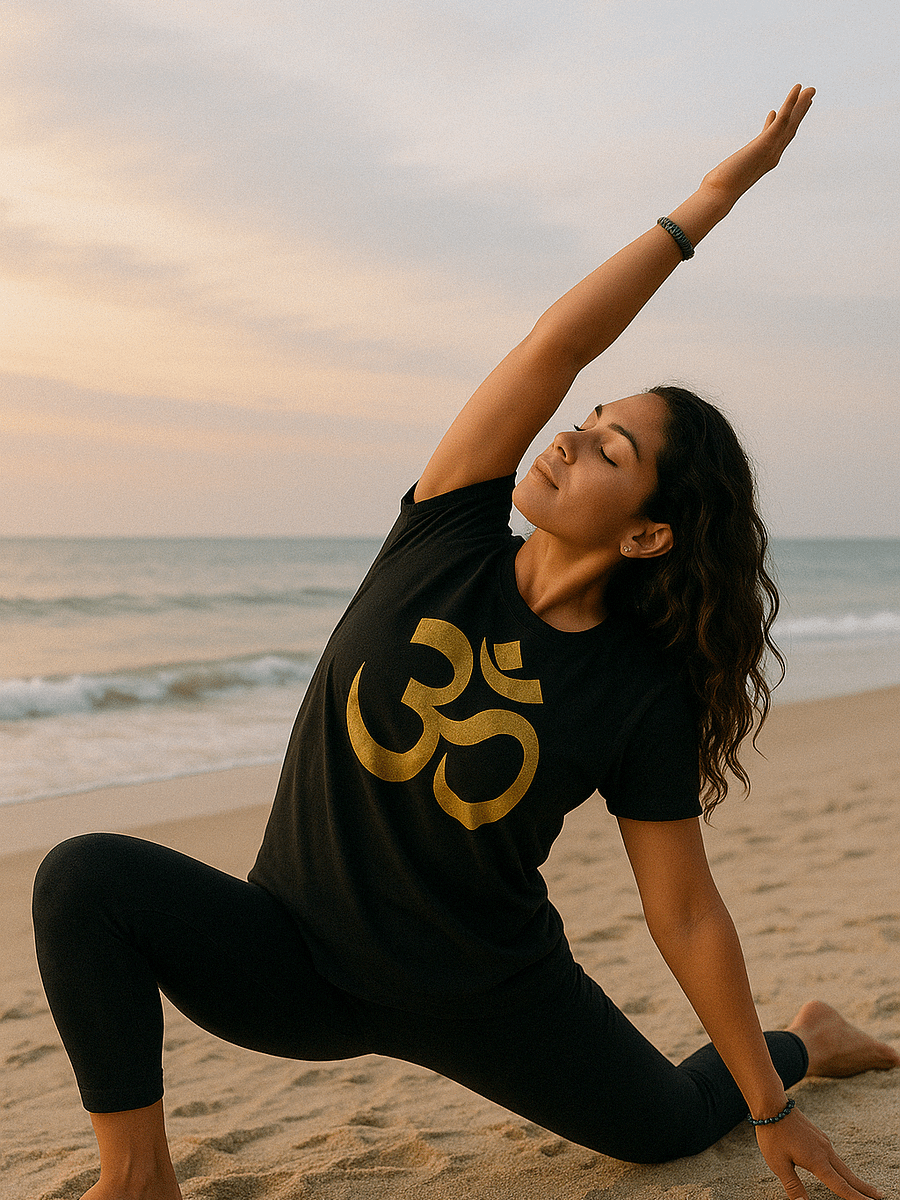 Om Symbol Tee – Black | Minimalist Spiritual Shirt for Yoga & Meditation product image (2)