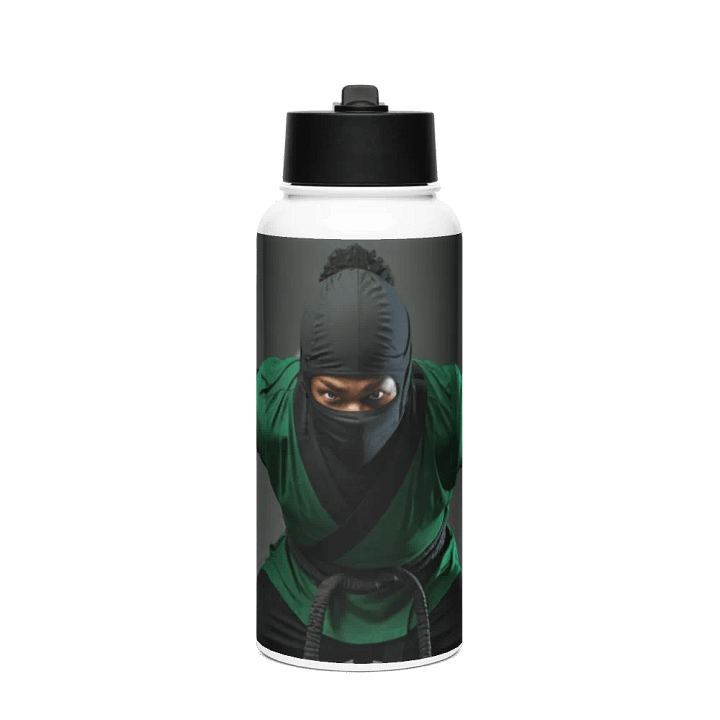 Ninja Please Metal Water Bottle with straw product image (1)