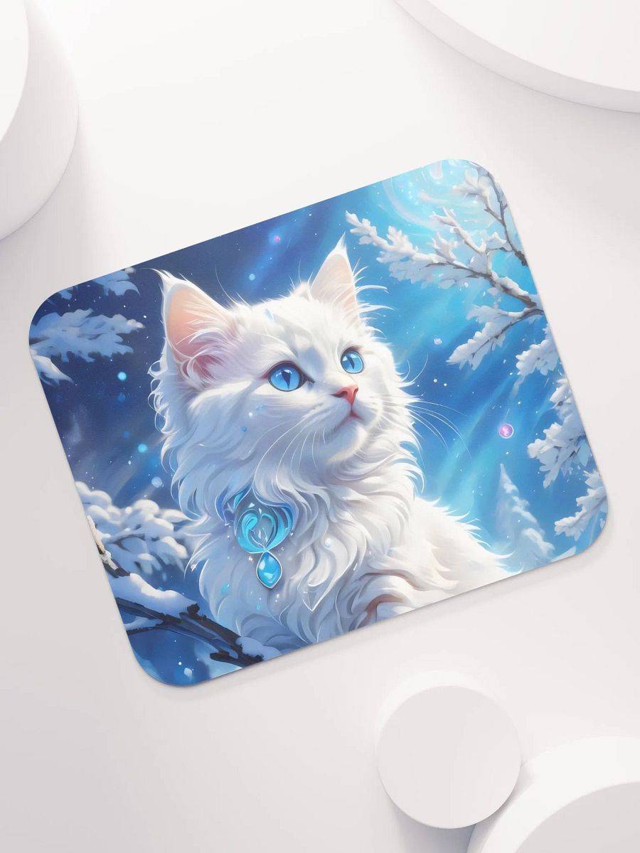 Blue-Eyed Kitten Winter Magic Mouse Pad product image (1)