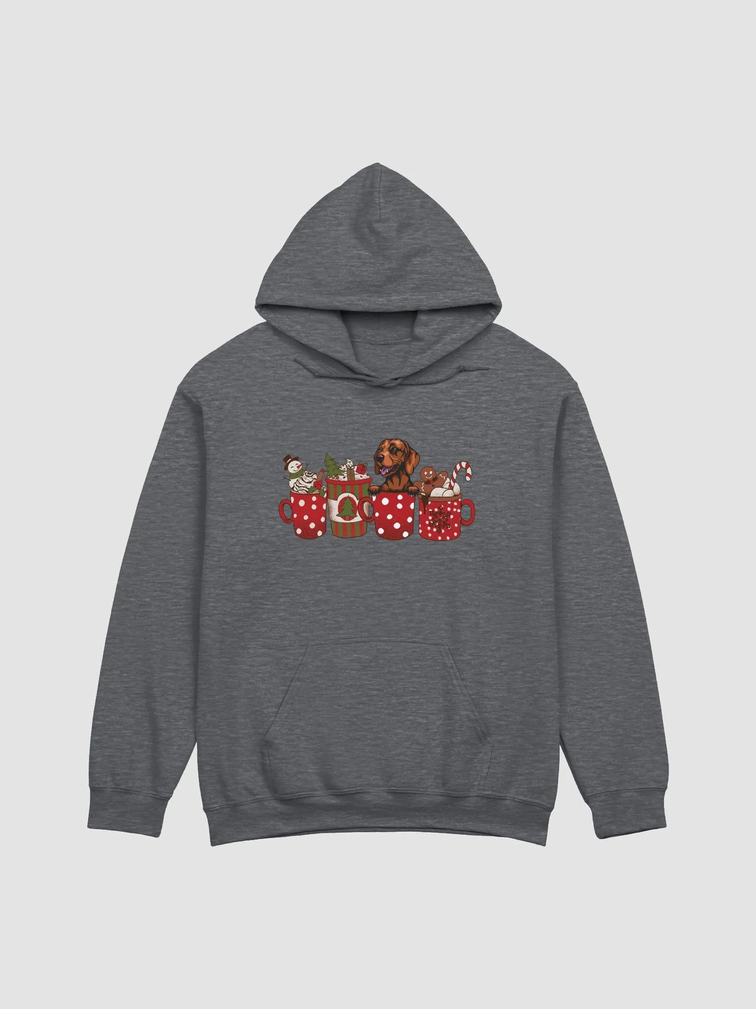 Cute Vizsla in a Christmas Cup Hooded Sweatshirt | Funny Christmas Pup in a Cup product image (4)