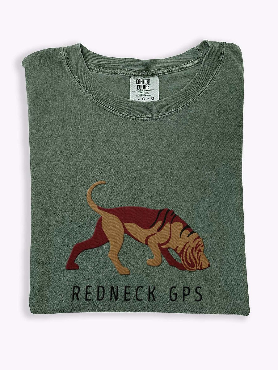 Redneck GPS T-Shirt(Embroidered) of a Bloodhound product image (1)