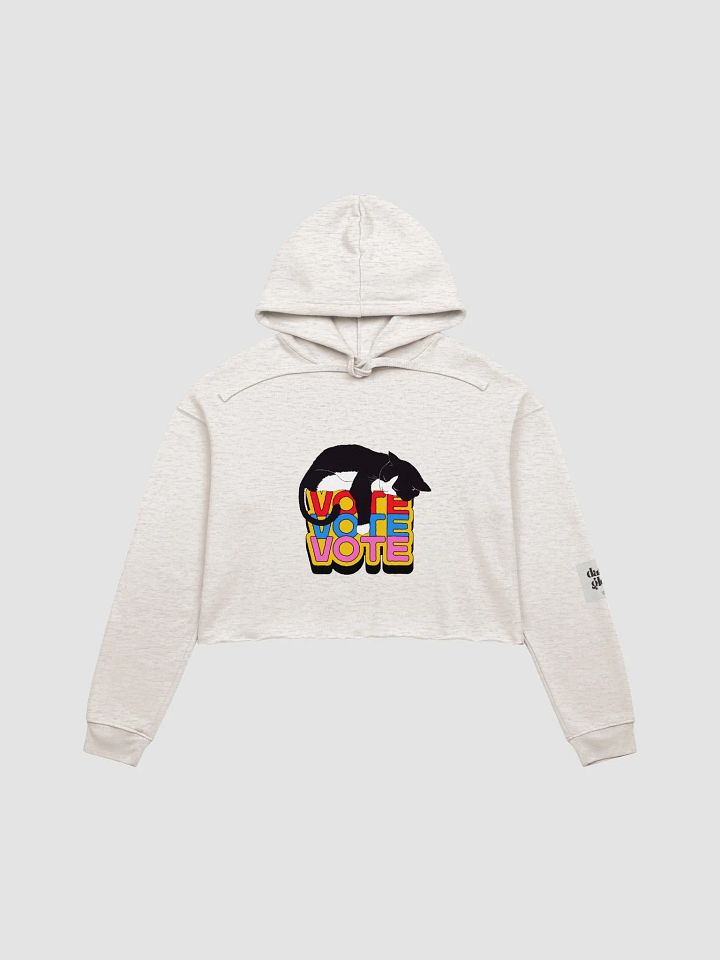 Vote Cat Slumbering Cropped Hoodie product image (1)