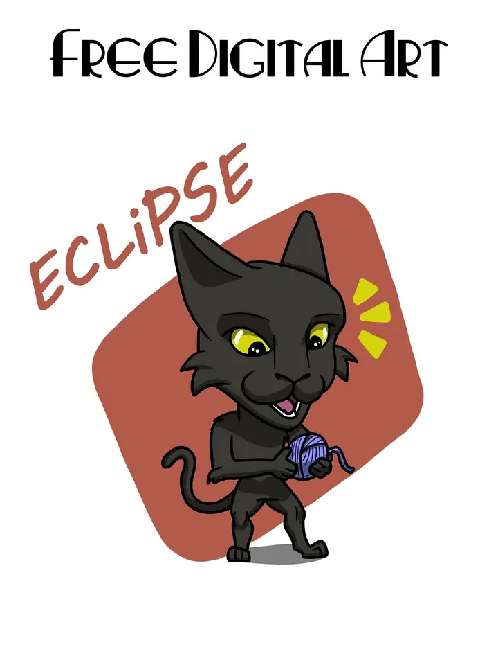 FREE Digital Art of Eclipse the Kitten - Instant Download product image (1)