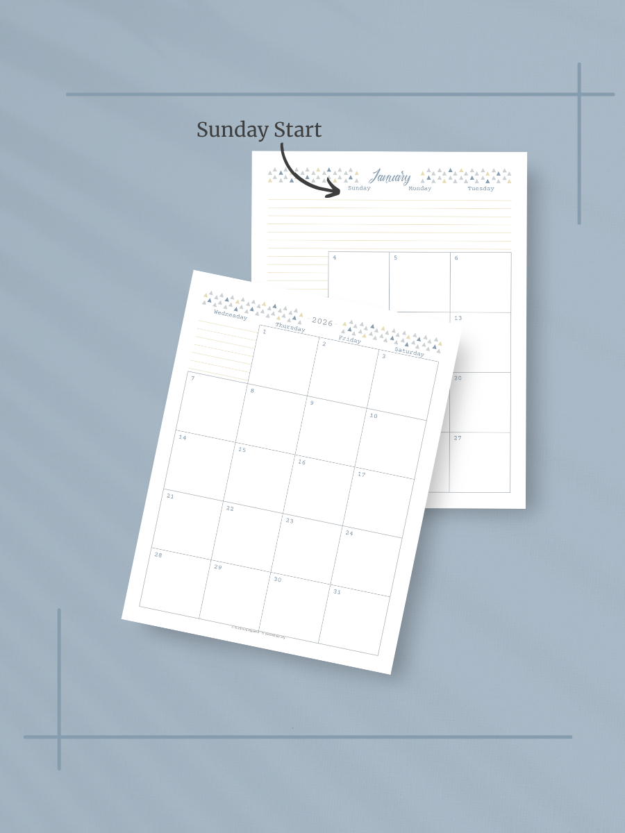 Coastal Dreams 2026 Calendar - 2 Pages per Month, Sunday Start, Letter Size product image (2)