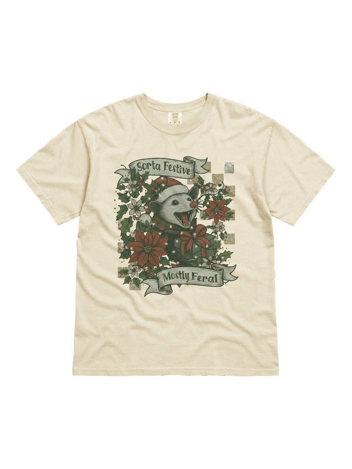 Sorta Festive, Mostly Feral | Vintage Opossum Christmas Tee product image (1)