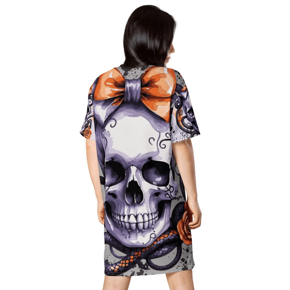 Coquette Style Skull and Snake T-Shirt Dress product image (8)