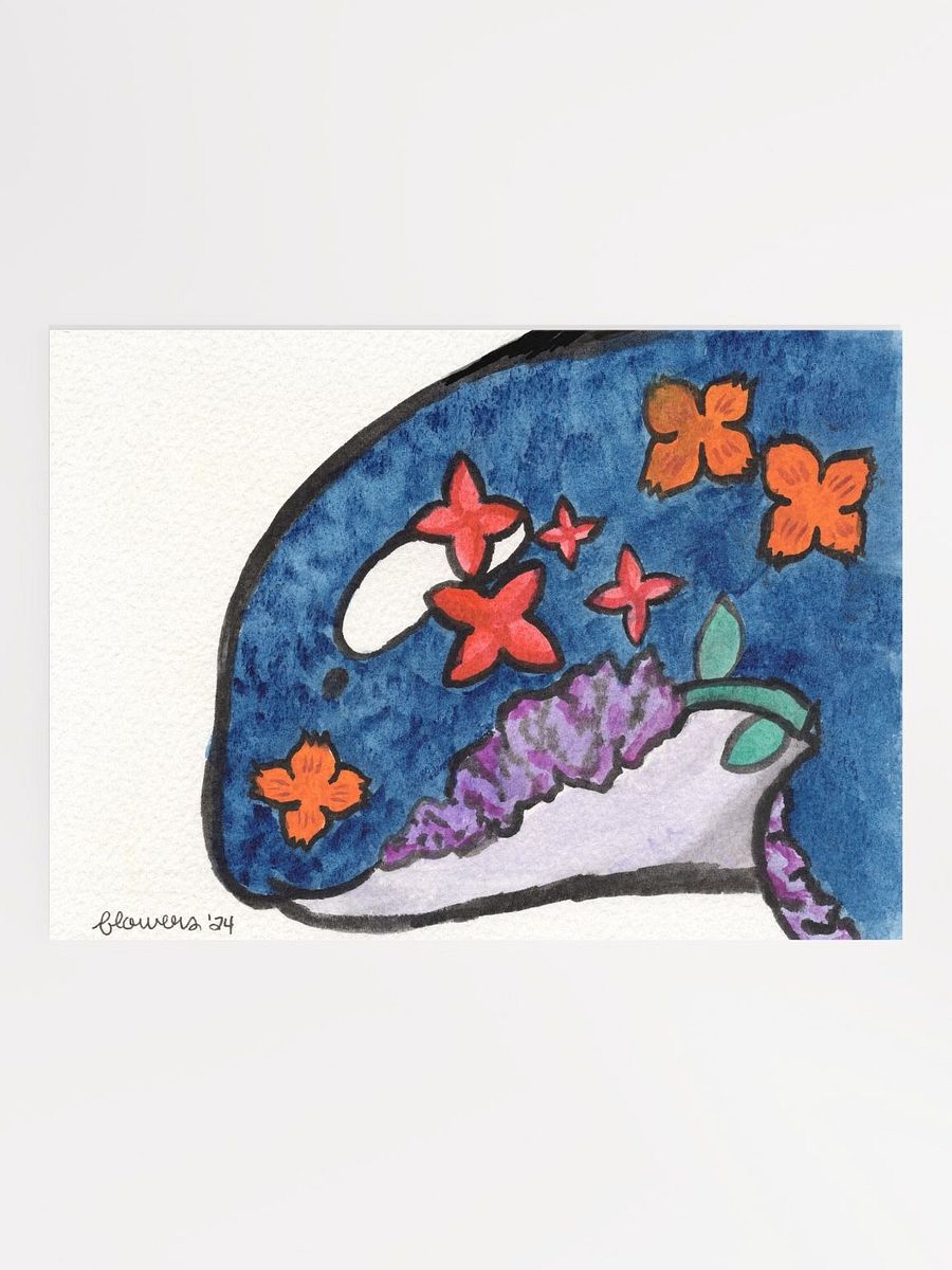floral orca 04 - watercolour on paper - print product image (1)