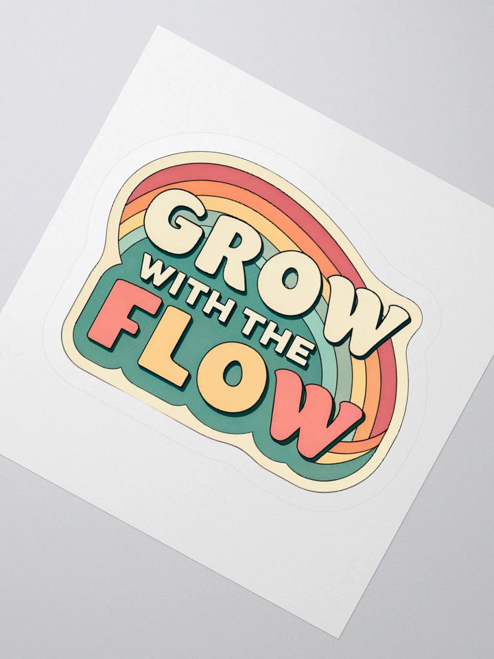 Retro Rainbow 'Grow with the Flow' Sticker product image (4)