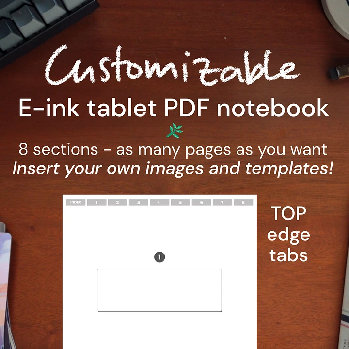 Custom eink notebook - TOP tabs product image (1)