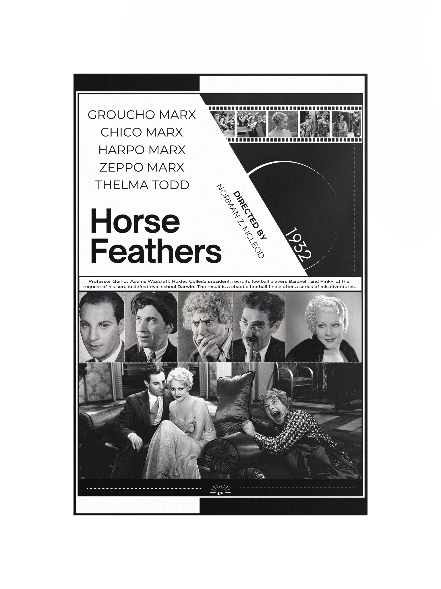 Horse Feathers with the Marx Brothers and Thelma Todd 1932 | Movie Poster | 12x18 Wall Art product image (4)