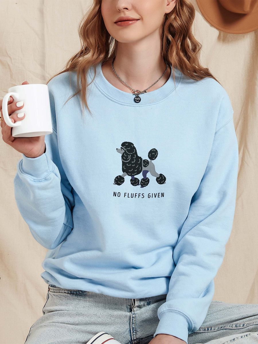 No Fluffs Given Sweatshirt (Embroidered) of a Standard Poodle(Black) product image (2)