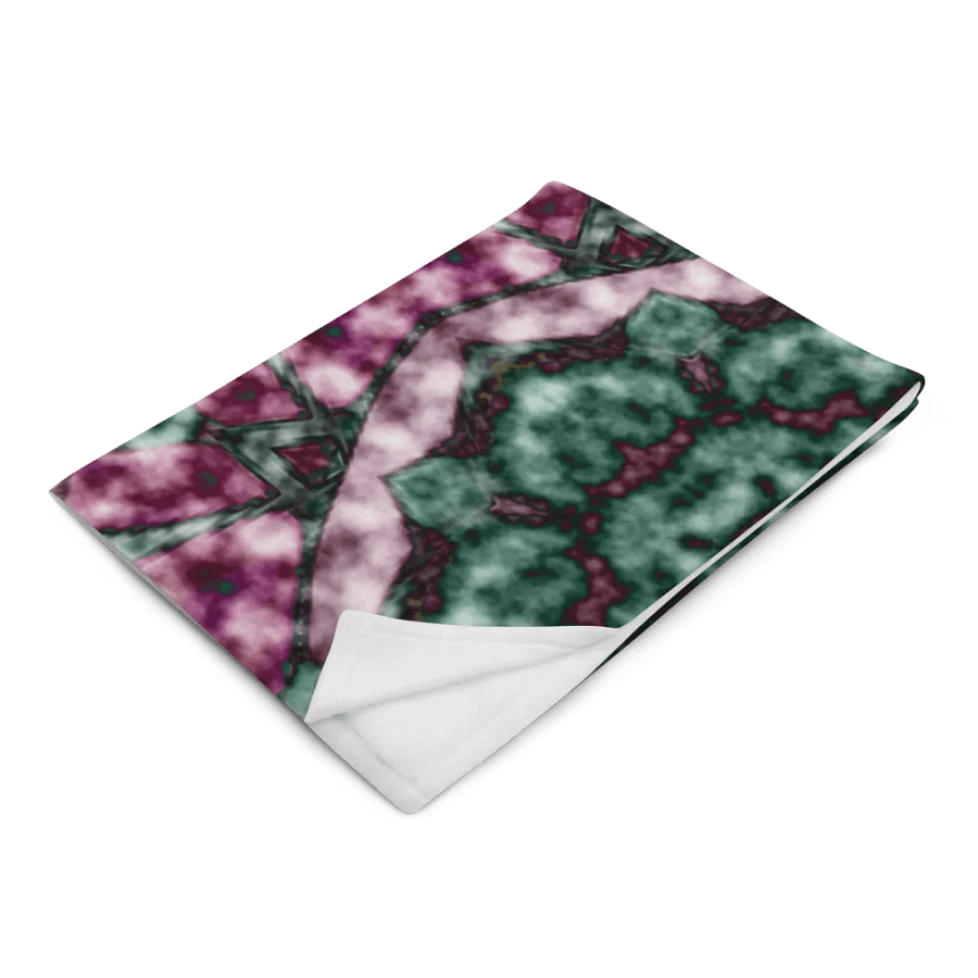 Bohemian 6 Pointed Madala Teal and Pink/ Throw Blanket by Allcolor product image (9)