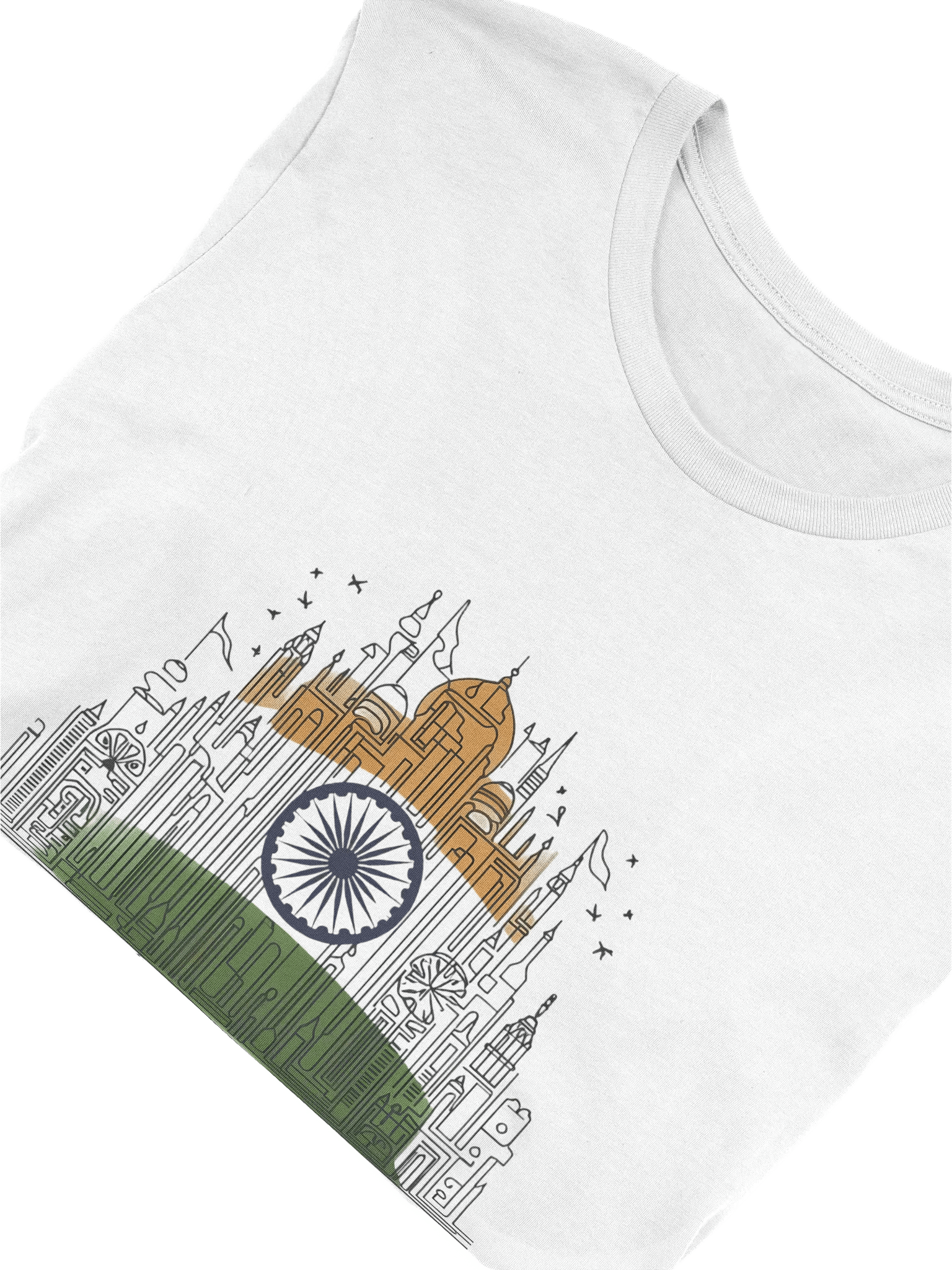 India Harmony Line Art Design T-Shirt product image (5)