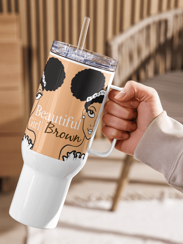 Beautiful Brown Girl Cream Travel Mug product image (2)