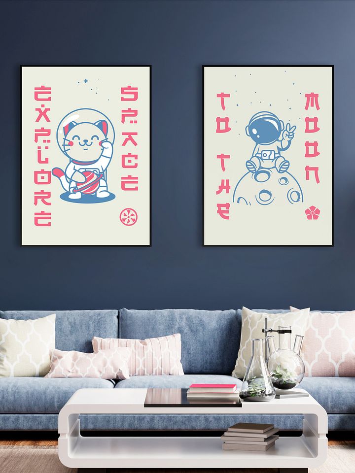 Anime poster: To the Moon — vaporwave poster, sport/space poster, manga art print, Japanese space wall art, Japan poster, 80s print product image (2)