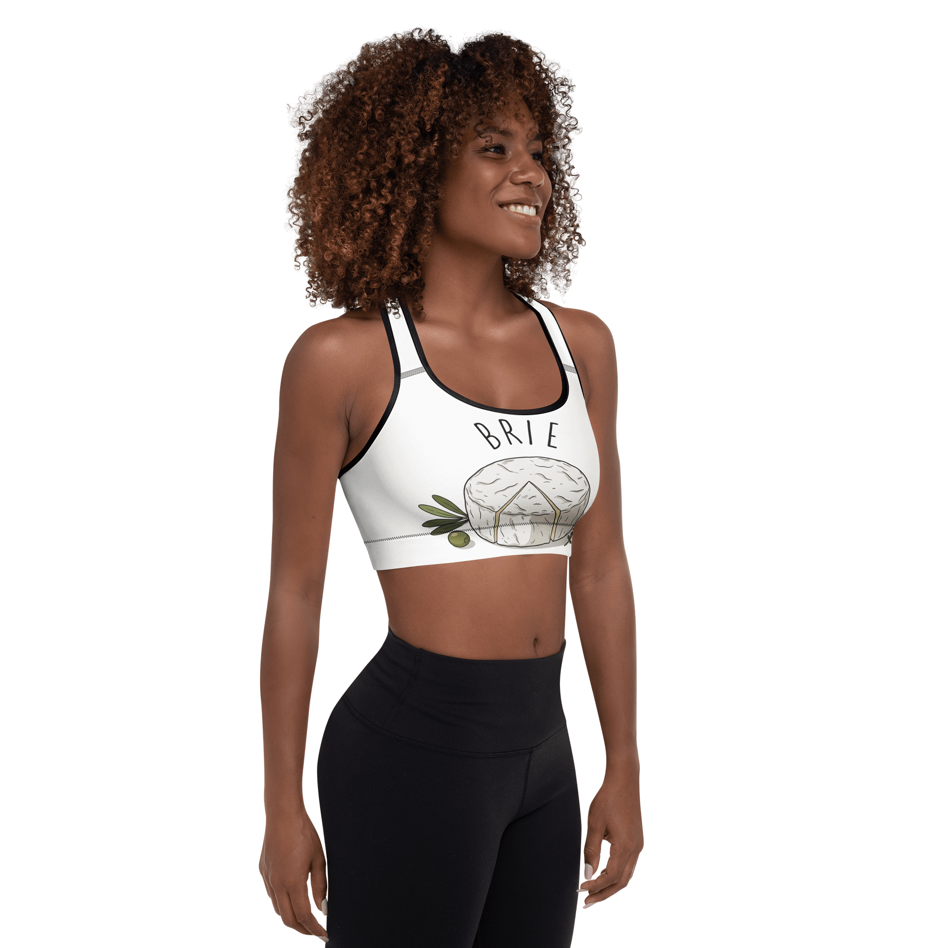 Artistic Brie Cheese All-Over Sports Bra product image (9)