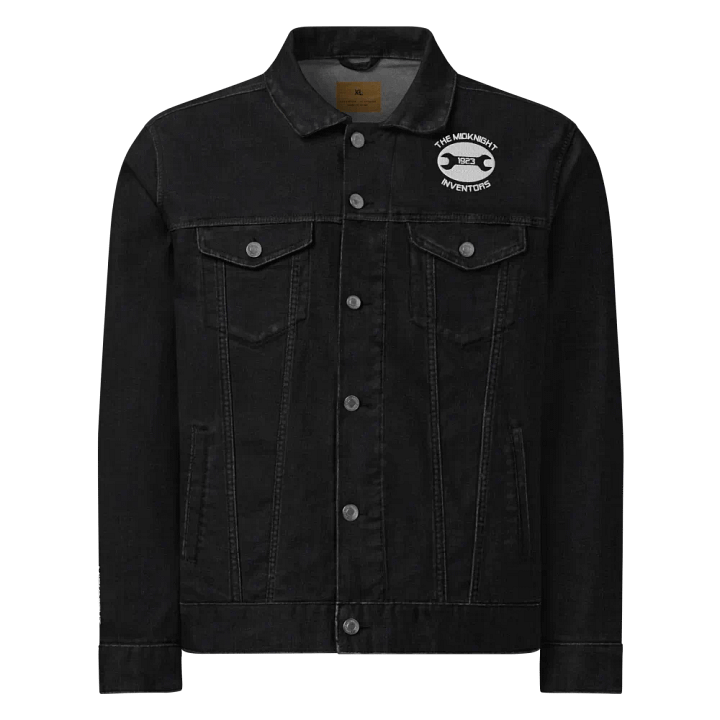 MidKnight Denim Jacket (All-White Embroidery) product image (1)